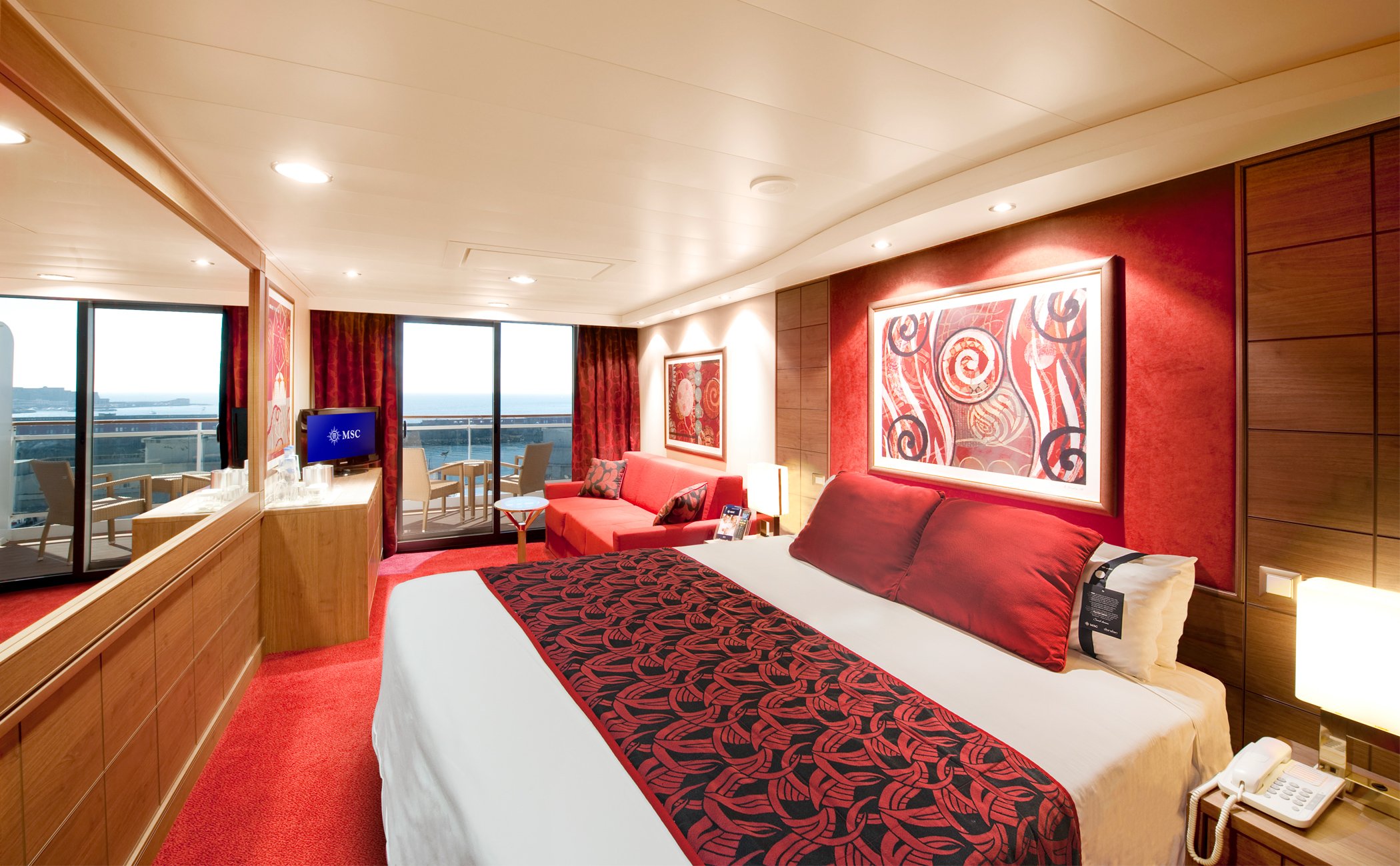 Cruise ship suite with balcony