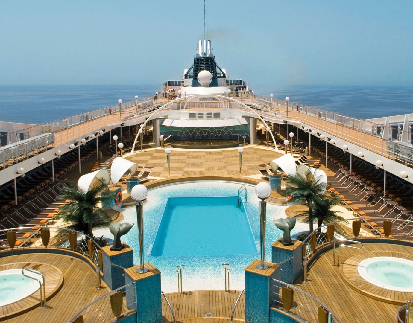 Swimming pool on cruise ship deck