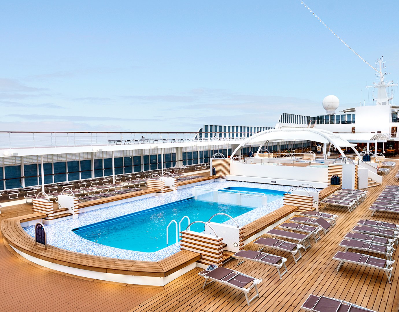 Swimming pool on cruise ship deck